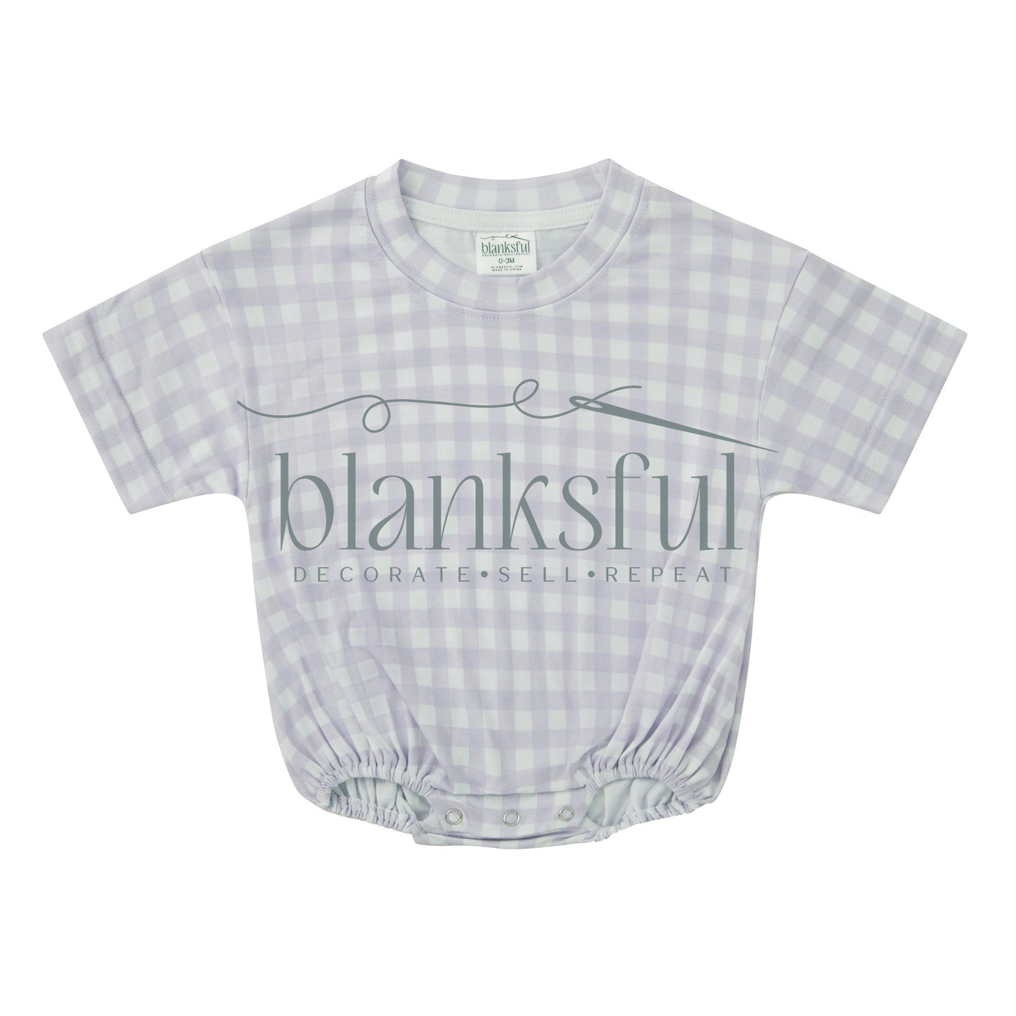 Printed Short Sleeve Baggy Bubble Baby Romper - 95% Polyester