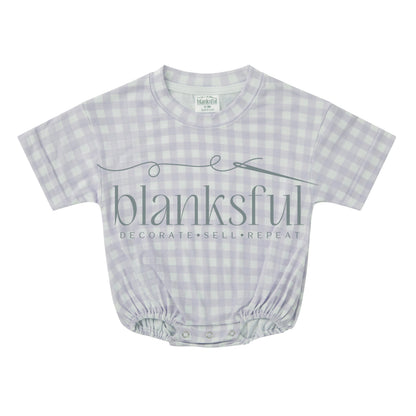 Printed Short Sleeve Baggy Bubble Baby Romper - 95% Polyester