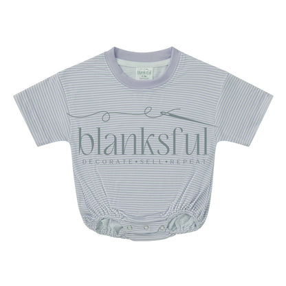 Printed Short Sleeve Baggy Bubble Baby Romper - 95% Polyester