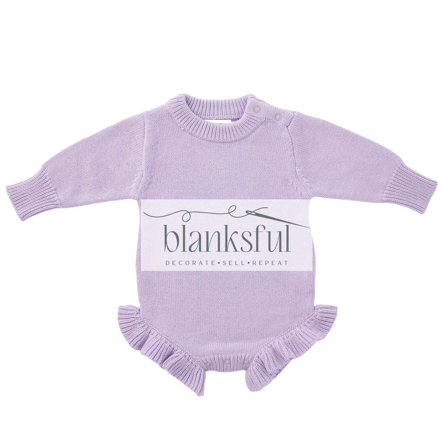 Long Sleeve Ruffle Knit Romper - 100% Cotton