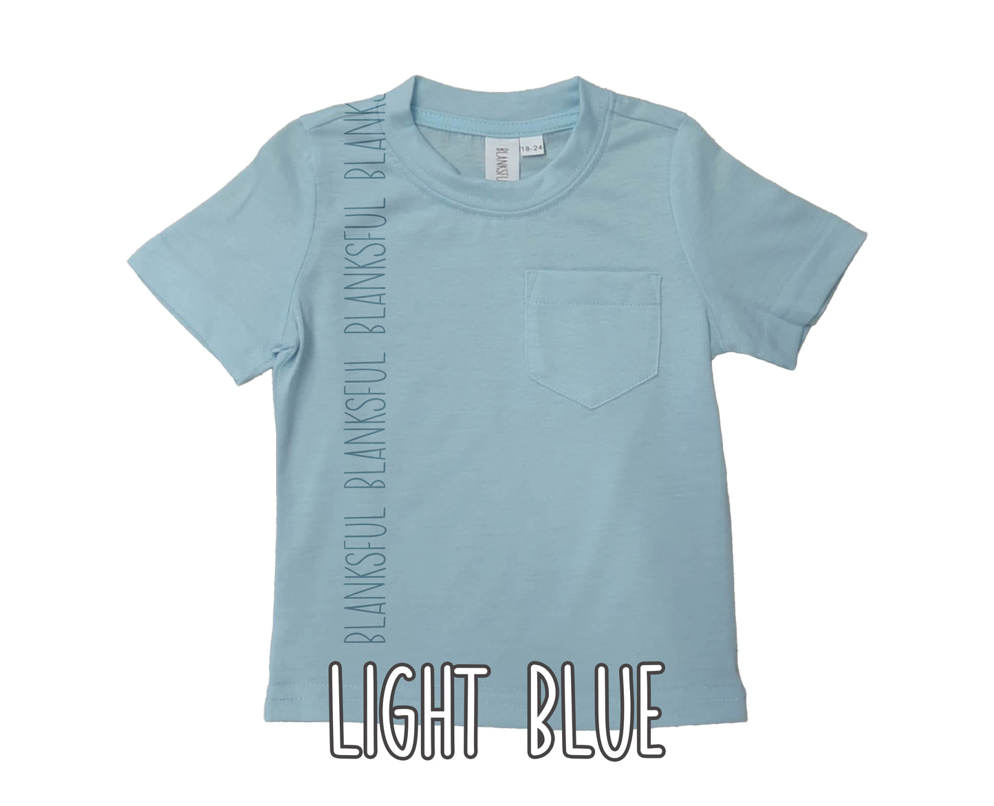 (6 COLORS) Child Pocket T-Shirt - 95% Polyester Blank Sublimation Shirt