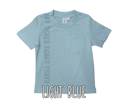 (6 COLORS) Child Pocket T-Shirt - 95% Polyester Blank Sublimation Shirt