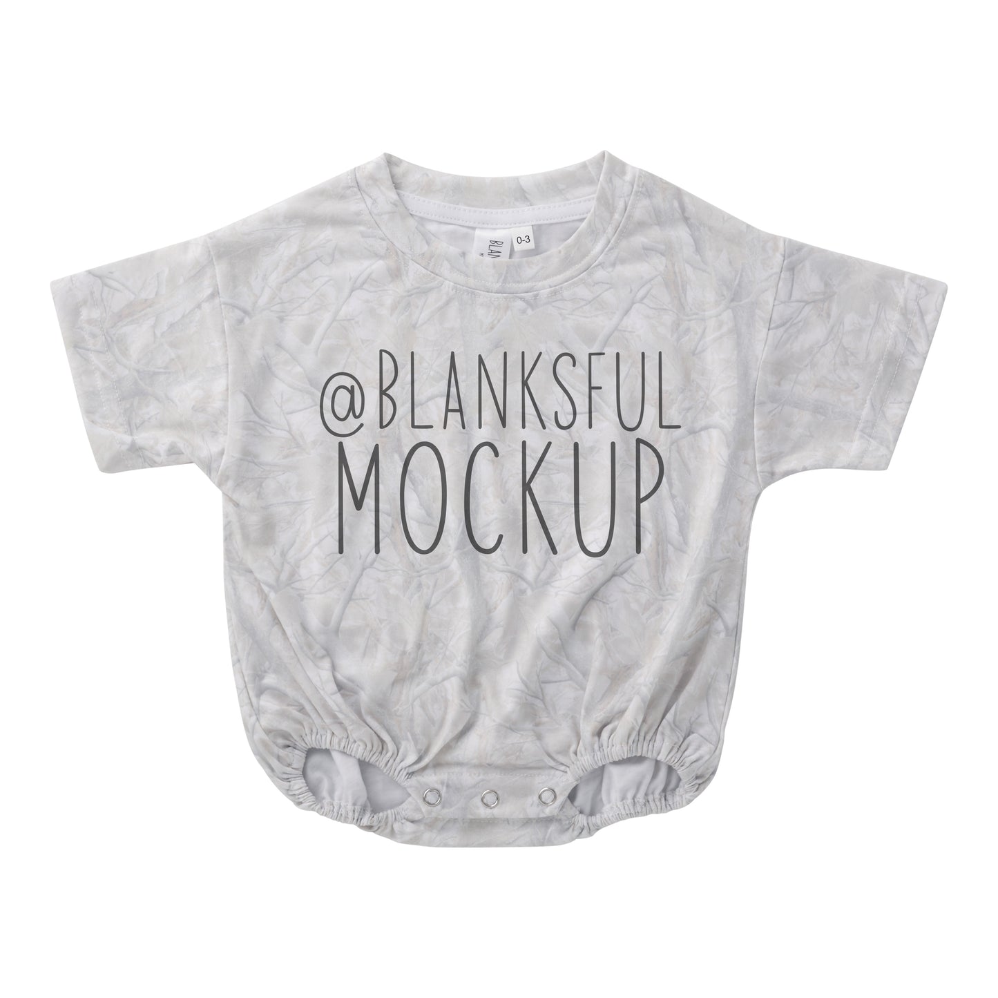 Camo Light Short Sleeve Bubble Romper Mockup