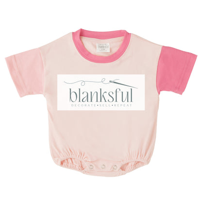 Color Block - Baggy Bubble Baby Romper - 95% Polyester