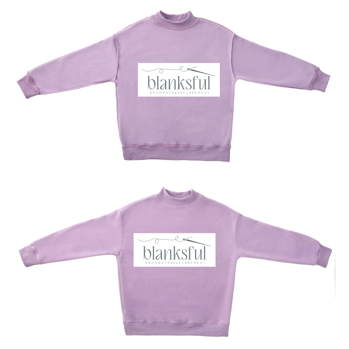 Reversible Mock Neck Sweatshirt - Adult - 60% Cotton