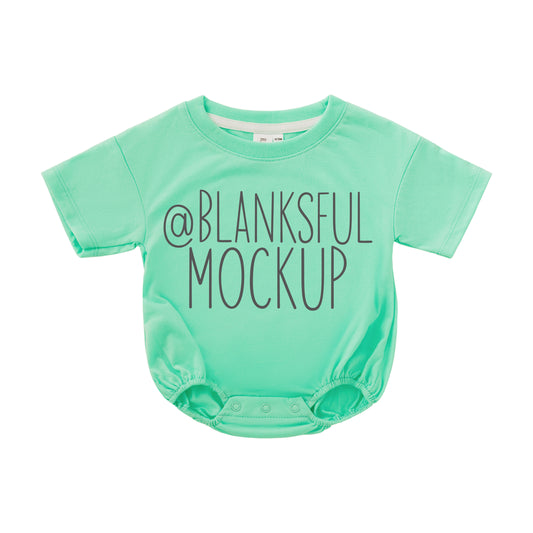 Bubble Romper 100% Polyester - Mockup - Mint