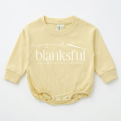 Cotton Baggy Bubble Romper - 100% Cotton - Long Sleeve - Thick Material