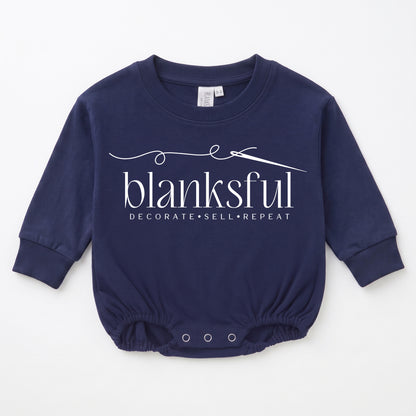 Cotton Baggy Bubble Romper - 100% Cotton - Long Sleeve - Thick Material