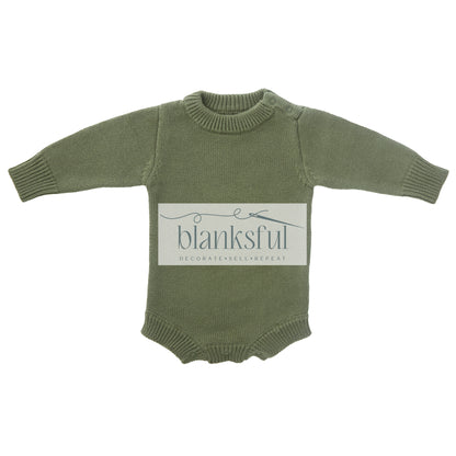 Long Sleeve Knit Romper - Unisex - 100% Cotton