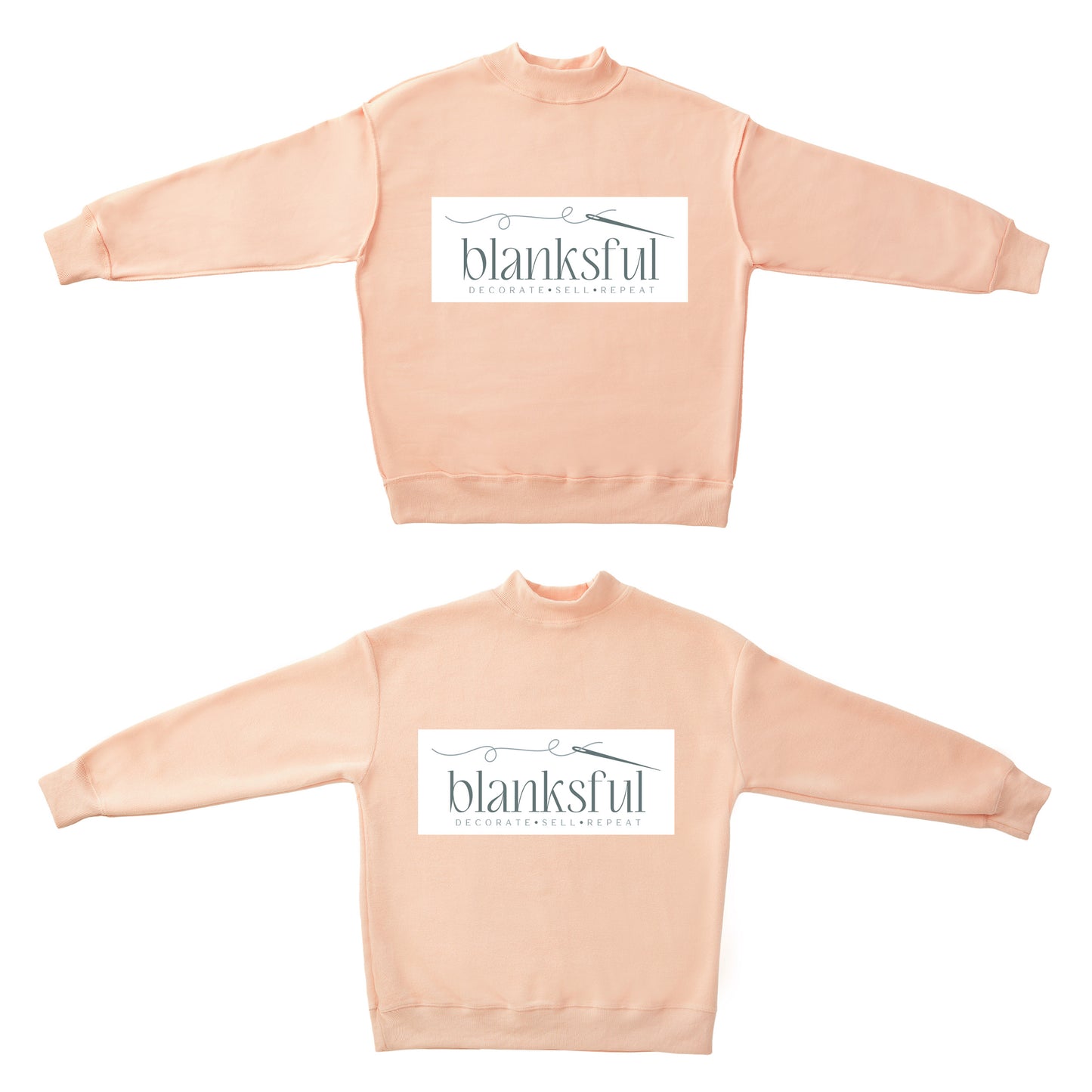 Reversible Mock Neck Sweatshirt - Adult - 60% Cotton