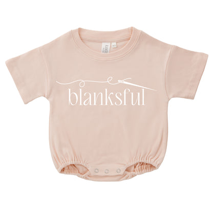 Cotton Baggy Bubble Romper - 100% Cotton - Short Sleeve - Thick Material
