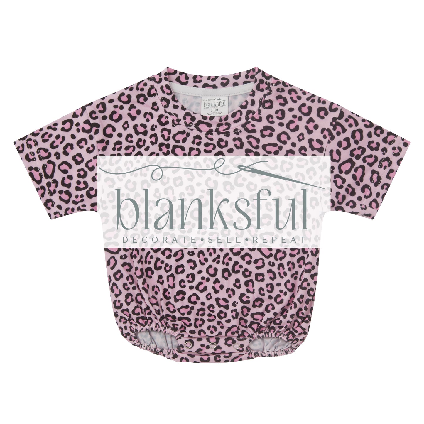 Printed Short Sleeve Baggy Bubble Baby Romper - 95% Polyester