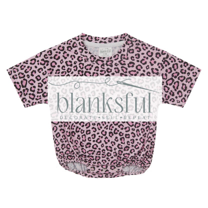 Printed Short Sleeve Baggy Bubble Baby Romper - 95% Polyester