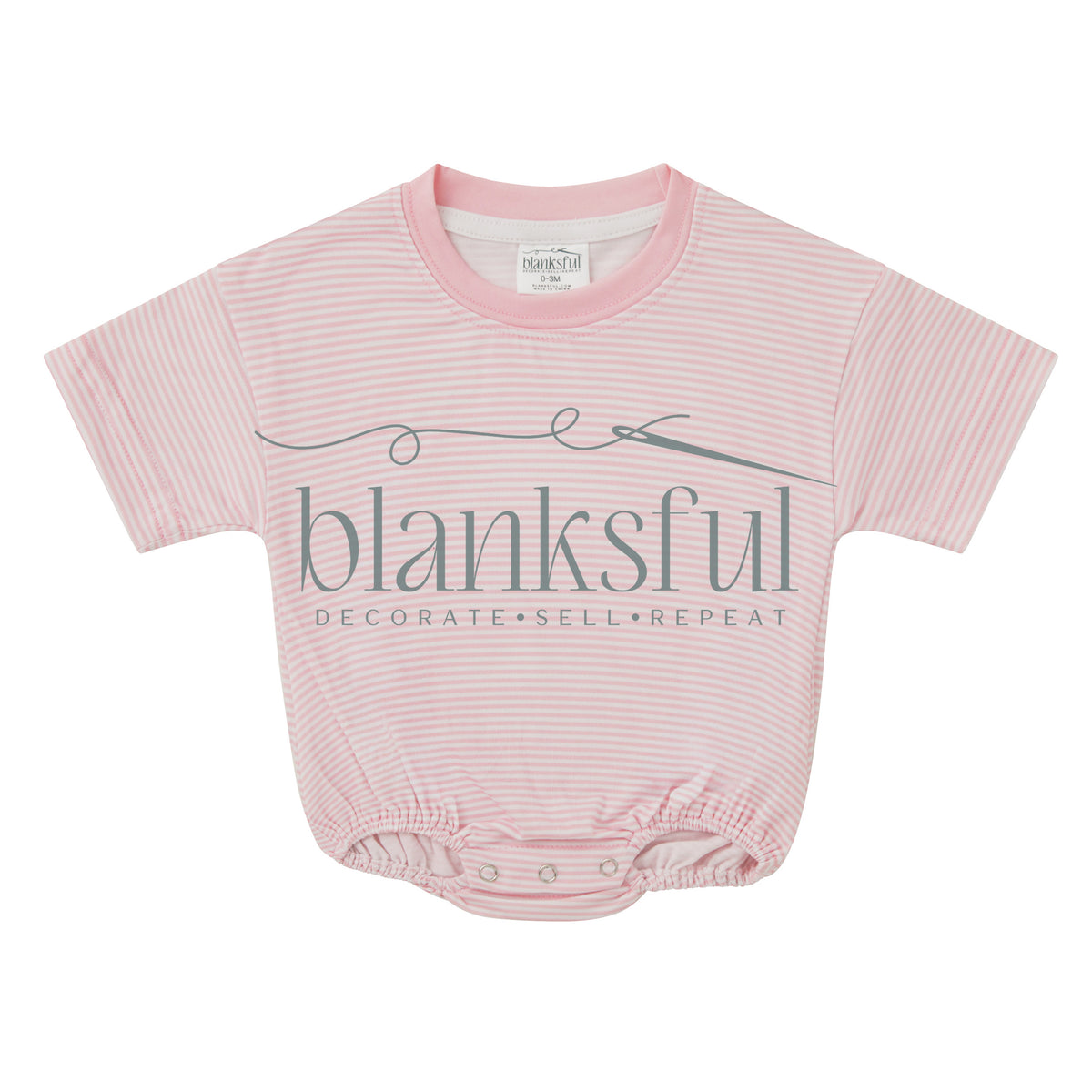 striped baby bubble romper blank for sublimation and embroidery