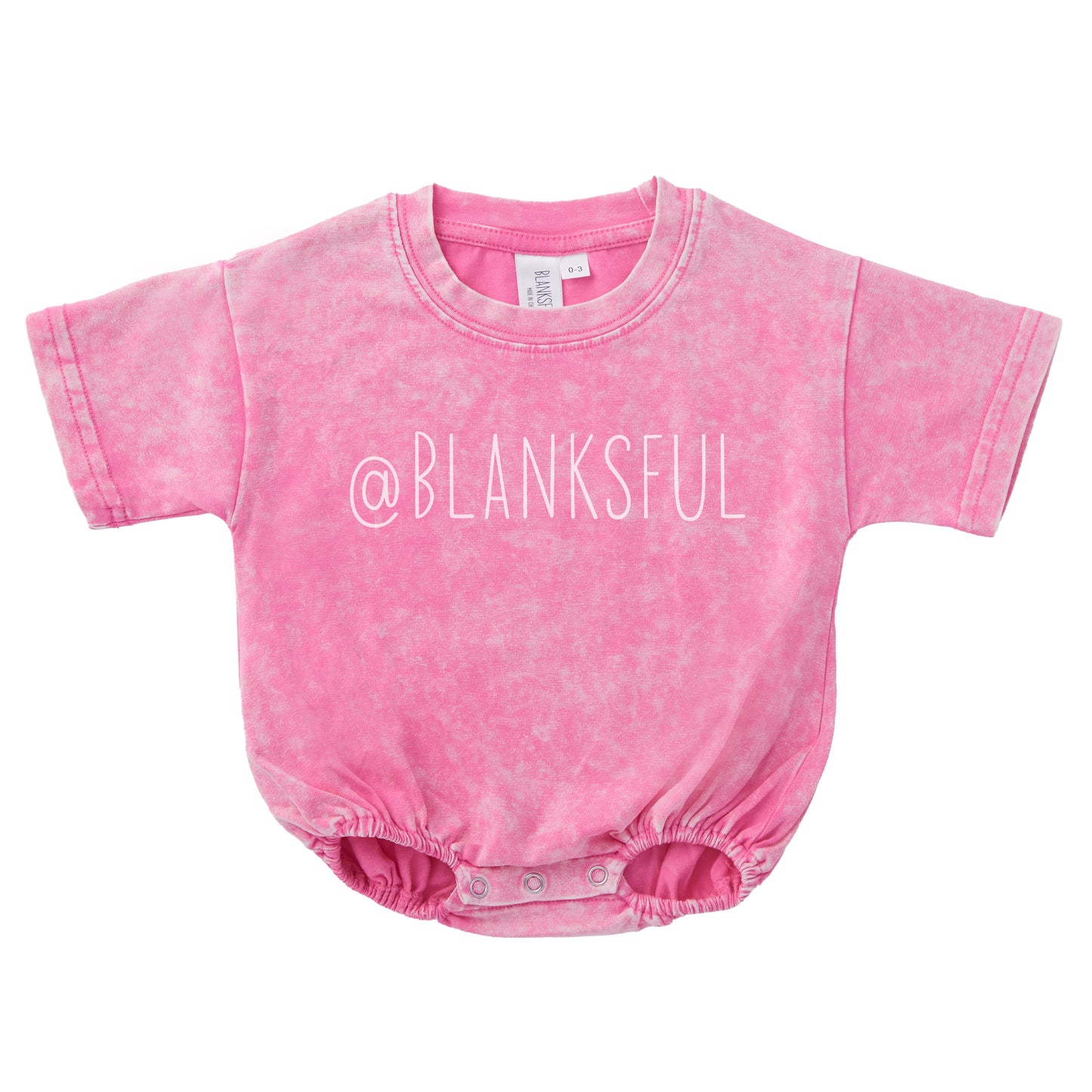 Acid Wash Baggy Bubble Romper - 95% Cotton