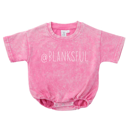 Acid Wash Baggy Bubble Romper - 95% Cotton