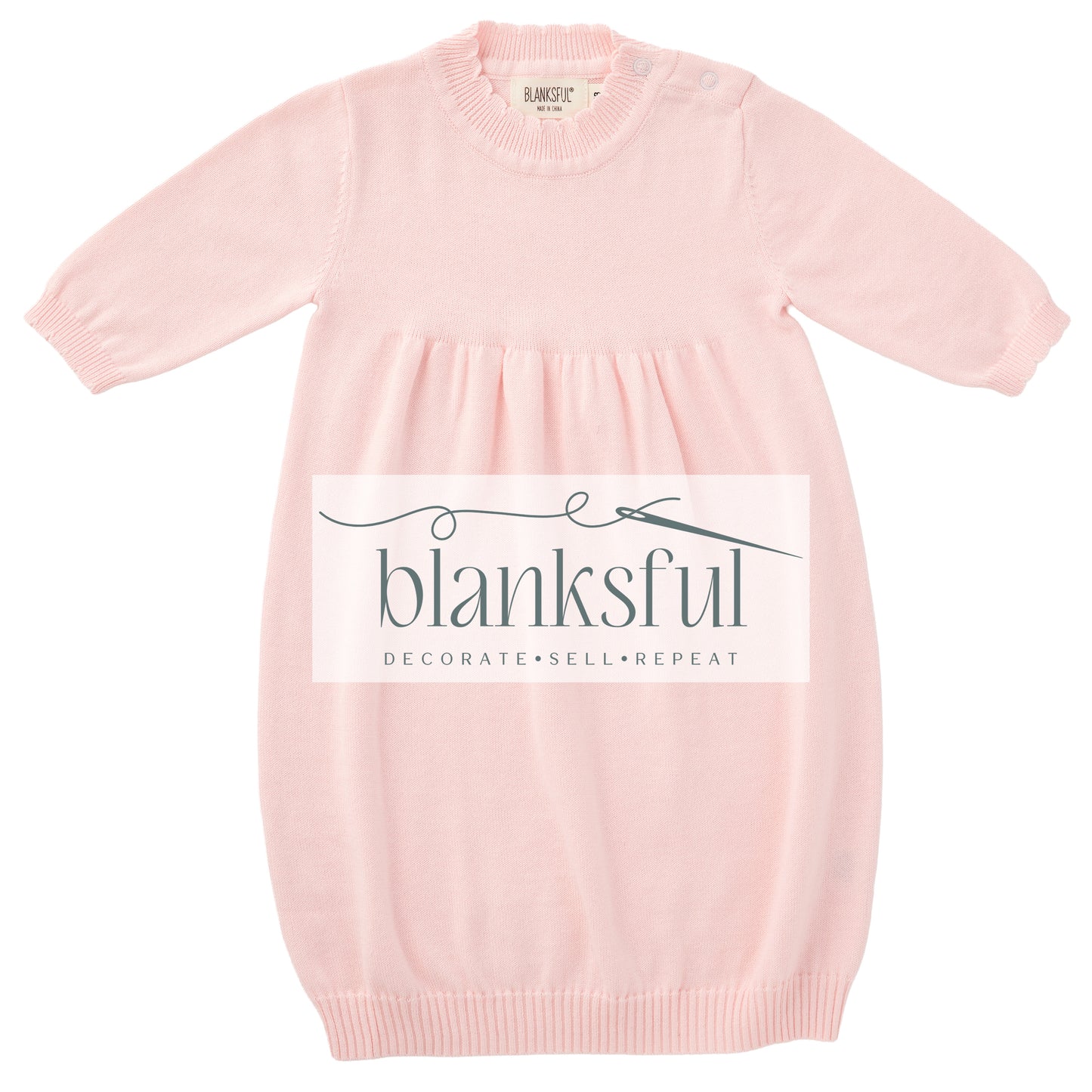 Long Sleeve Knit Gown - Girl - 100% Cotton