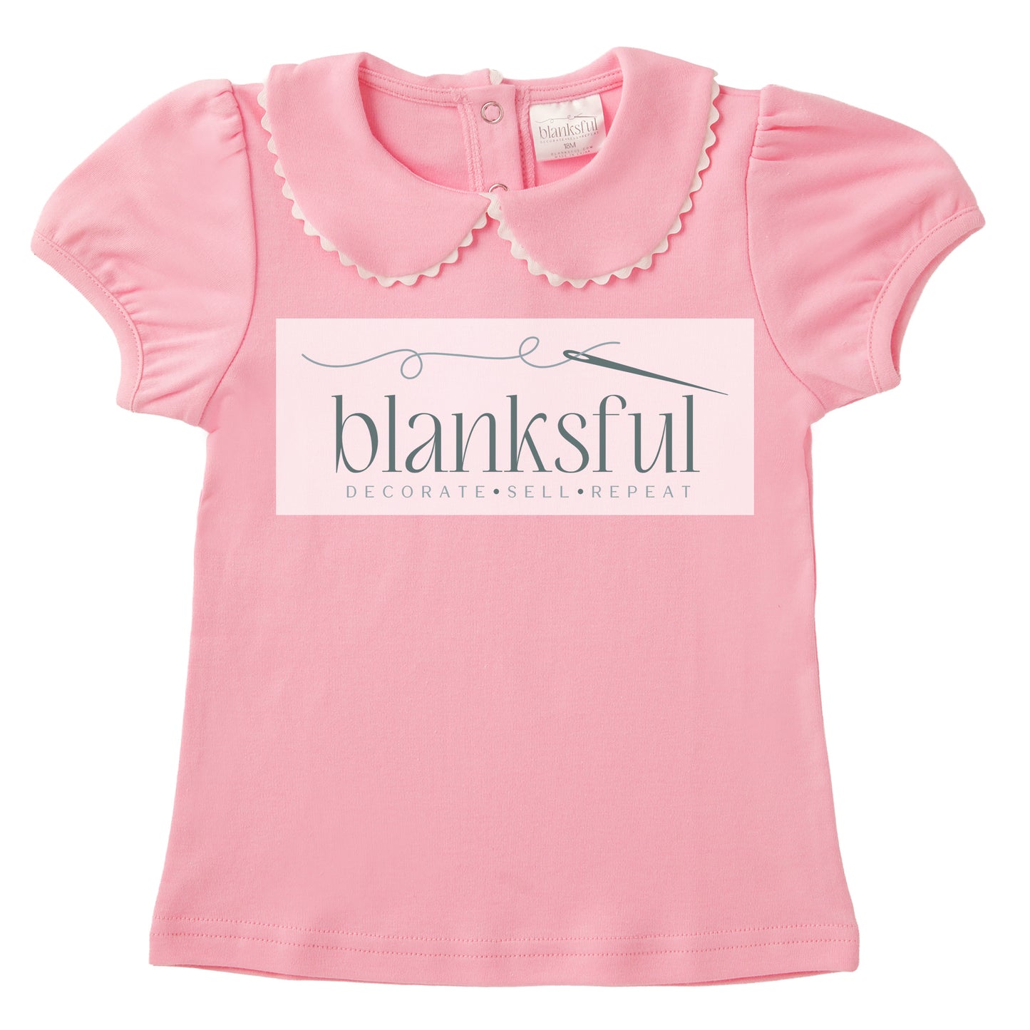 Scalloped Collared Shirt - Short Sleeve