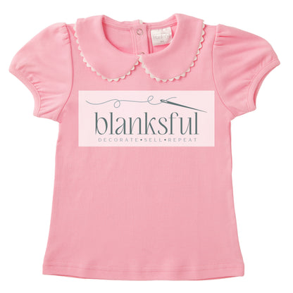 Scalloped Collared Shirt - Short Sleeve