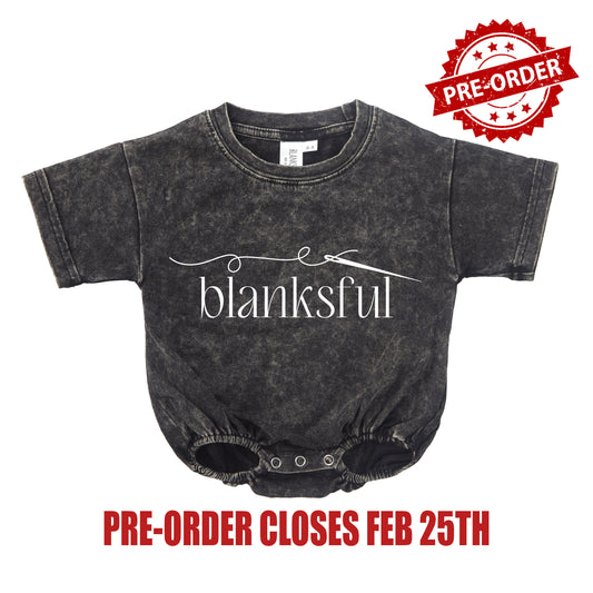 PREORDER - Acid Wash Baggy Bubble Romper - Ship out May 8th