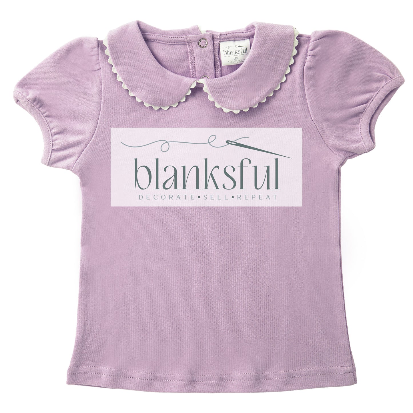 Scalloped Collared Shirt - Short Sleeve