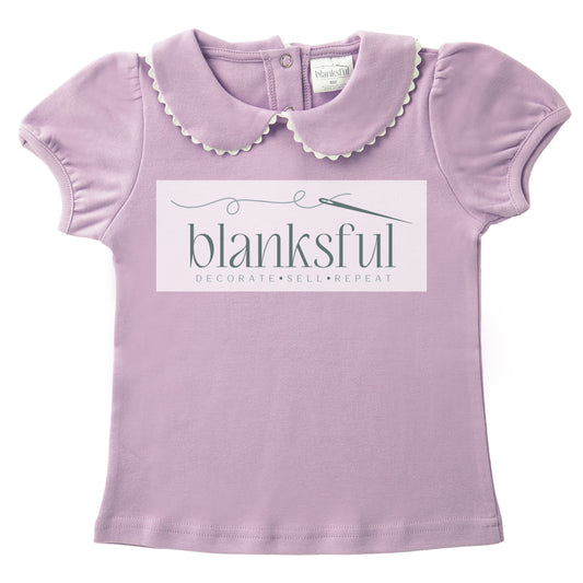 Scalloped Collared Shirt - Short Sleeve