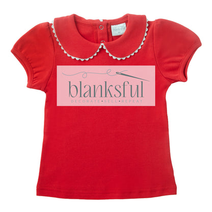 Scalloped Collared Shirt - Short Sleeve
