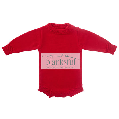 Long Sleeve Knit Romper - Unisex - 100% Cotton