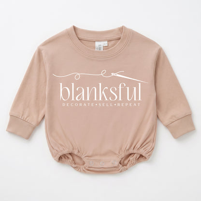 Cotton Baggy Bubble Romper - 100% Cotton - Long Sleeve - Thick Material
