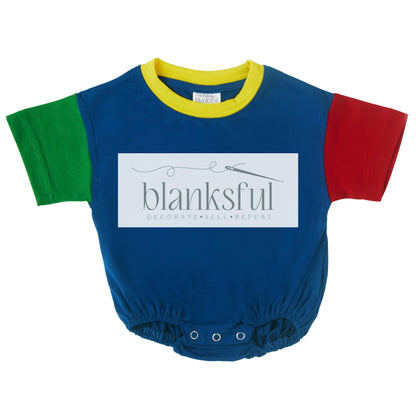 Color Block - Baggy Bubble Baby Romper - 95% Polyester