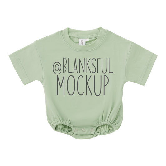 Bubble Romper 95% Polyester - Mockup - Sage