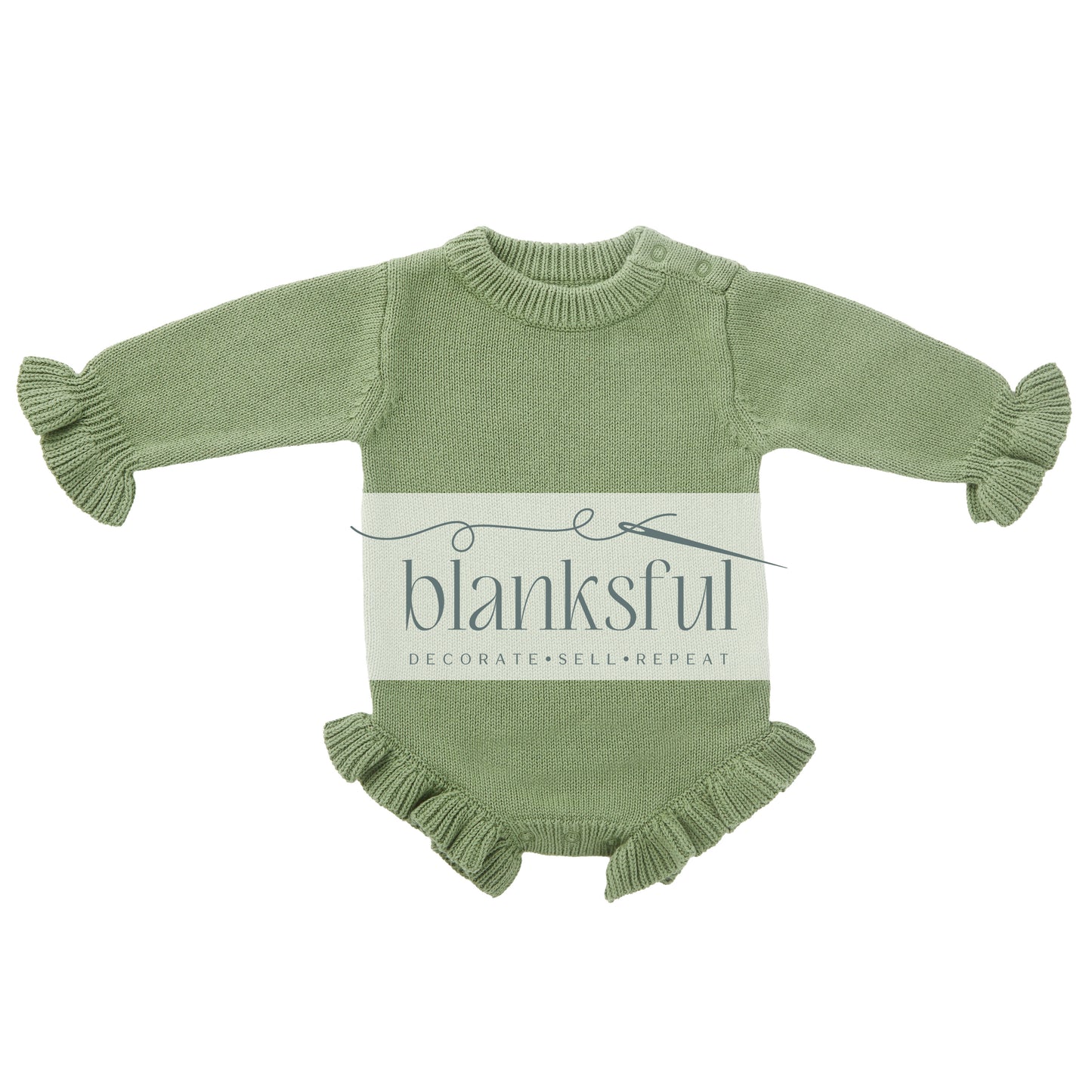 Long Sleeve Ruffle Knit Romper (ruffle legs and cuffs) - 100% Cotton