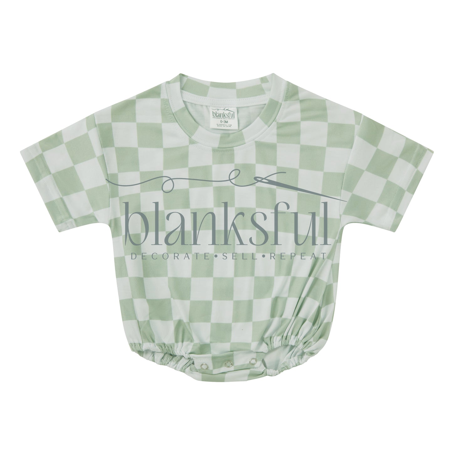 Printed Short Sleeve Baggy Bubble Baby Romper - 95% Polyester