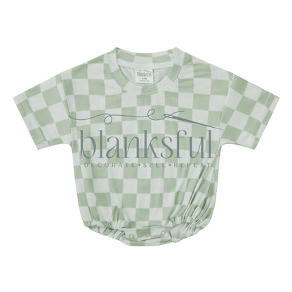 Printed Short Sleeve Baggy Bubble Baby Romper - 95% Polyester