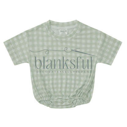 Printed Short Sleeve Baggy Bubble Baby Romper - 95% Polyester