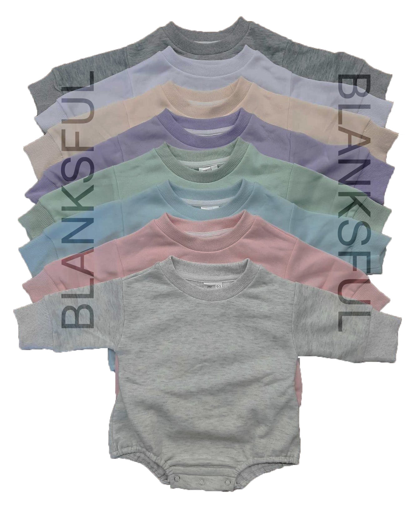 (8 COLORS) Sweatshirt Romper - 100% Polyester Blank Sublimation Romper ...