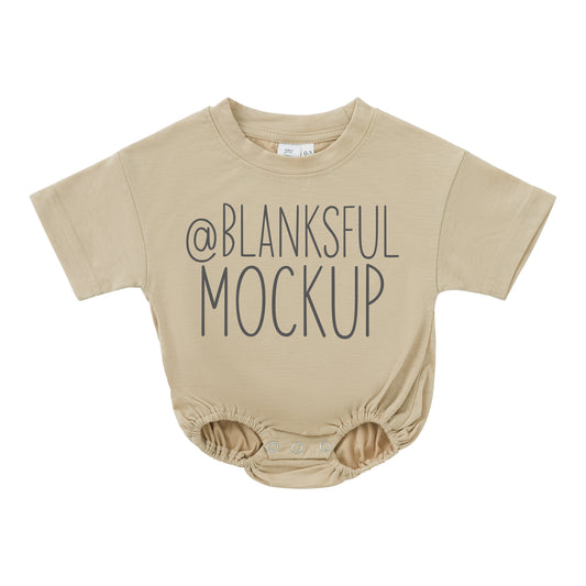Bubble Romper 95% Polyester - Mockup - Tan