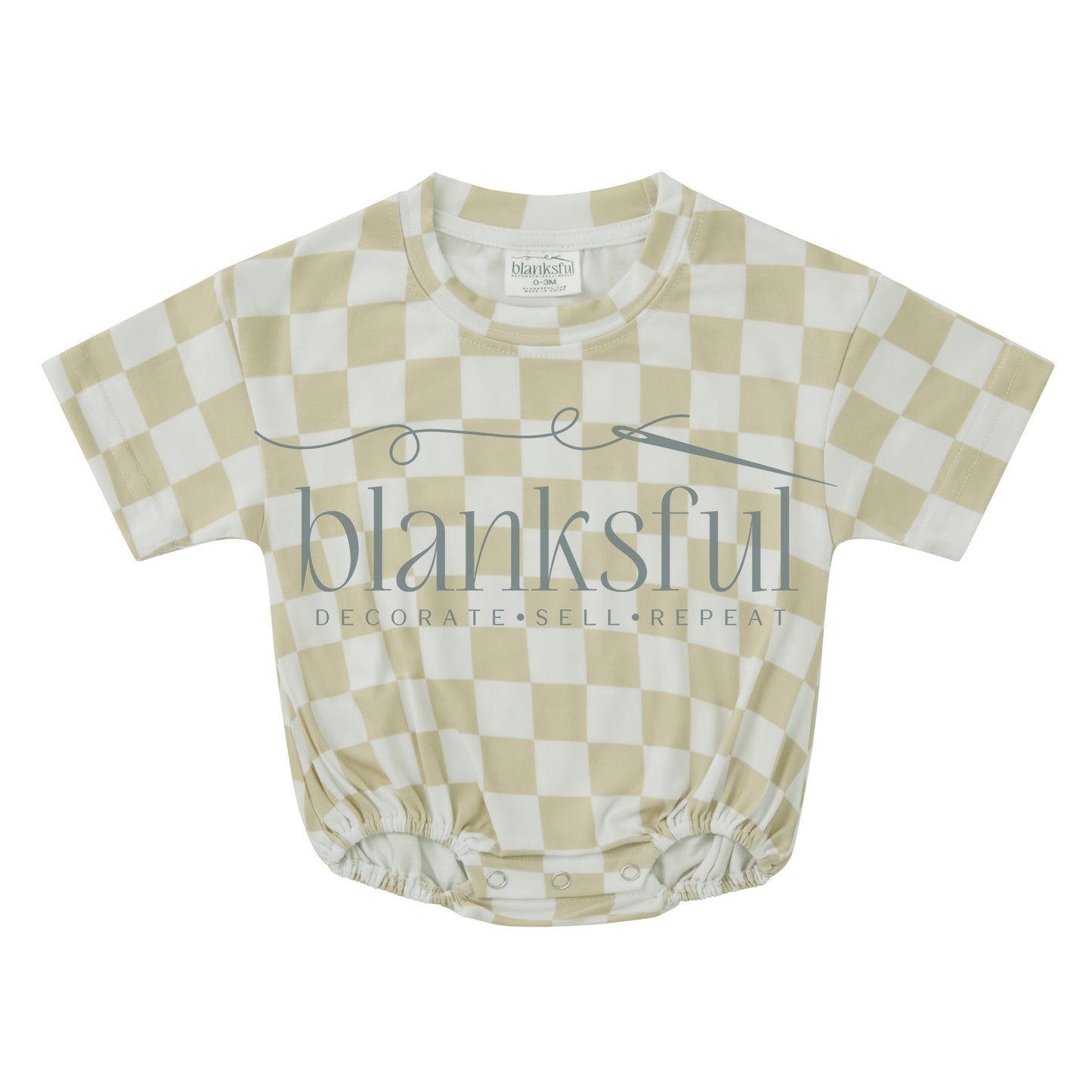 Printed Short Sleeve Baggy Bubble Baby Romper - 95% Polyester