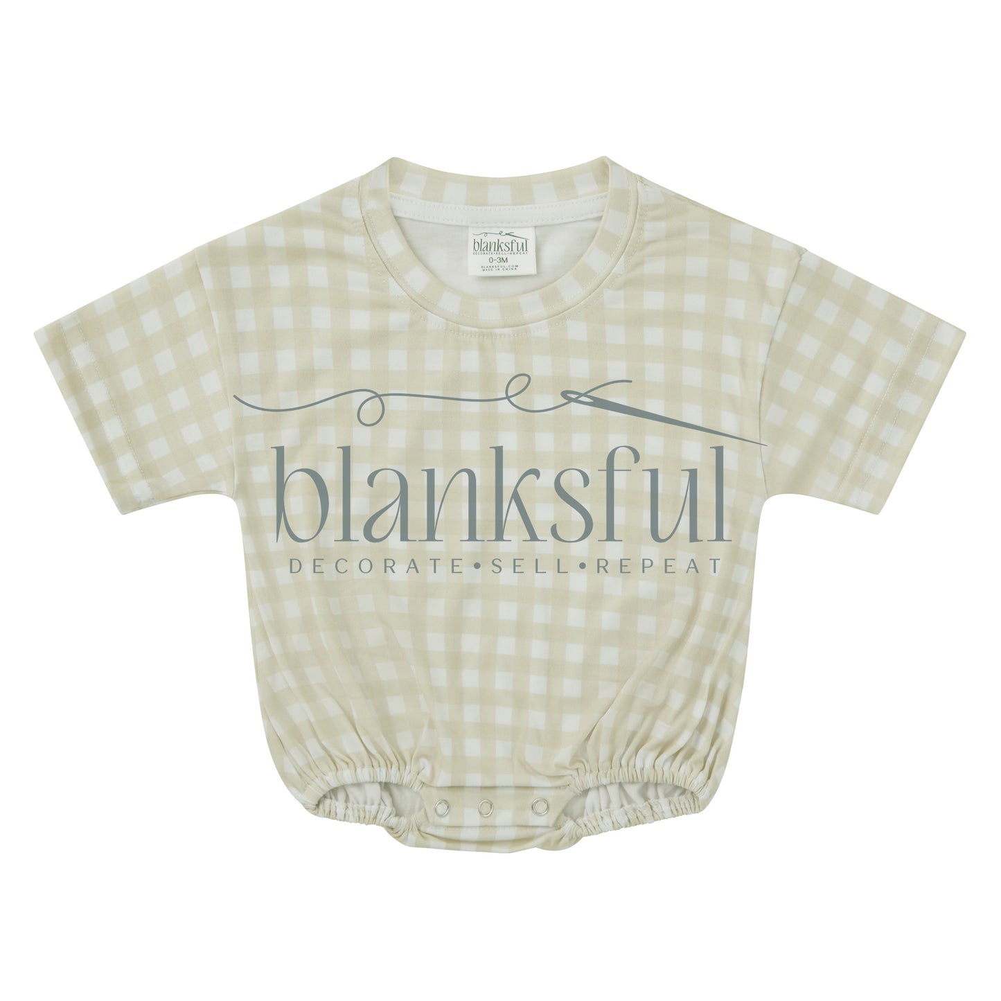 Printed Short Sleeve Baggy Bubble Baby Romper - 95% Polyester