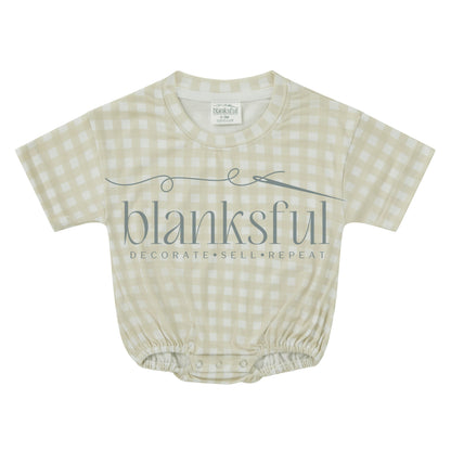Printed Short Sleeve Baggy Bubble Baby Romper - 95% Polyester