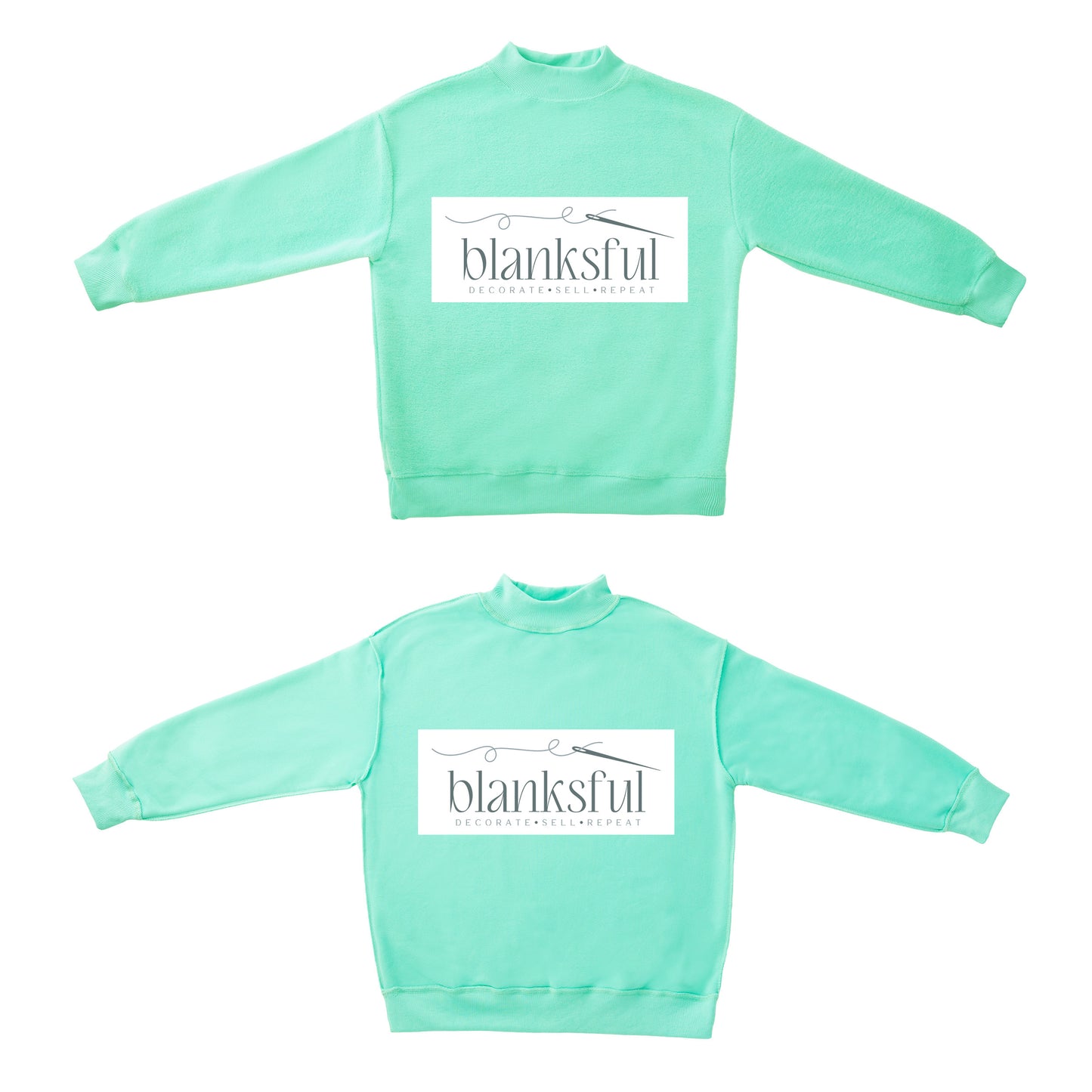 Reversible Mock Neck Sweatshirt - Adult - 60% Cotton