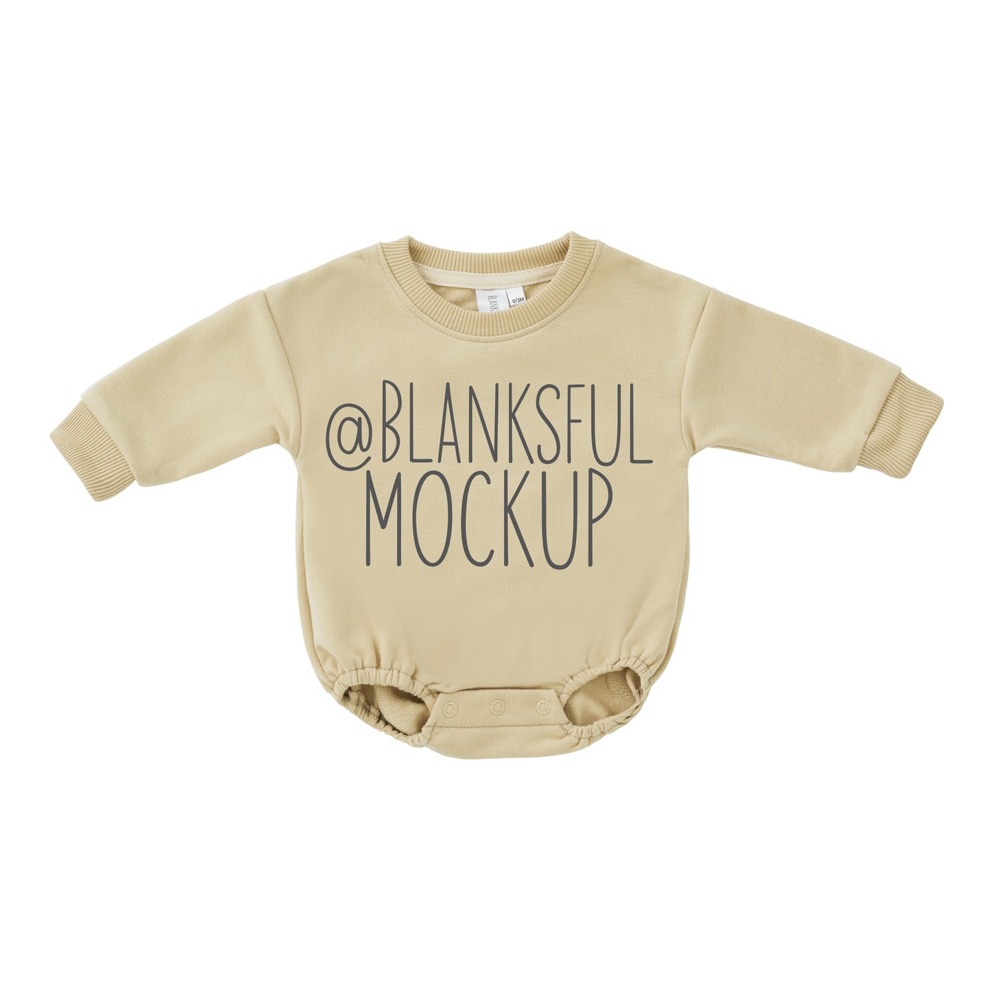 Sweatshirt Romper - Mockup - Wheat