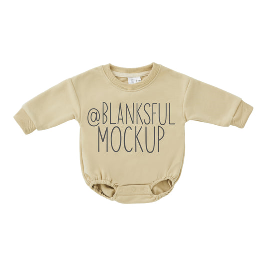Sweatshirt Romper - Mockup - Wheat