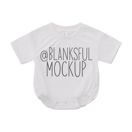 Bubble Romper 100% Polyester - Mockup - White