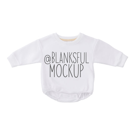 Sweatshirt Romper - Mockup - White
