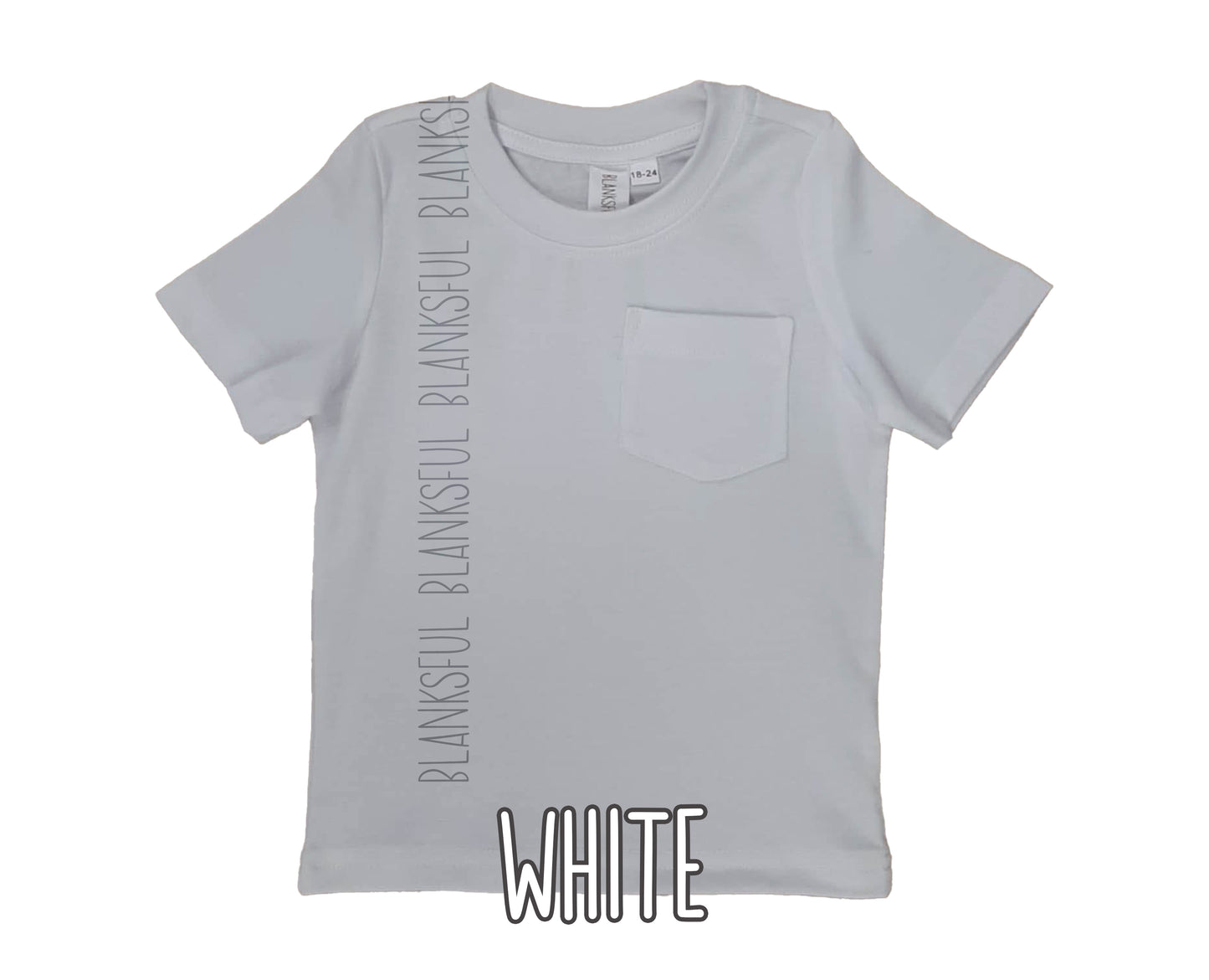 (6 COLORS) Child Pocket T-Shirt - 95% Polyester Blank Sublimation Shirt