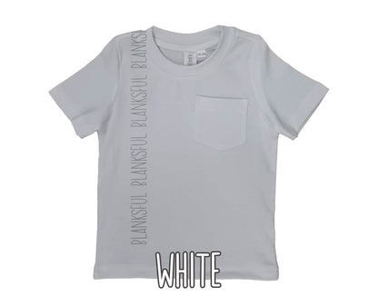 (6 COLORS) Child Pocket T-Shirt - 95% Polyester Blank Sublimation Shirt