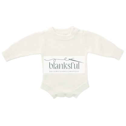 Long Sleeve Knit Romper - Unisex - 100% Cotton