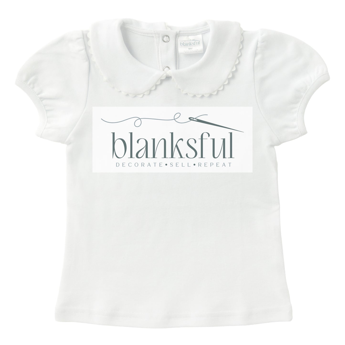 Scalloped Collared Shirt - Short Sleeve