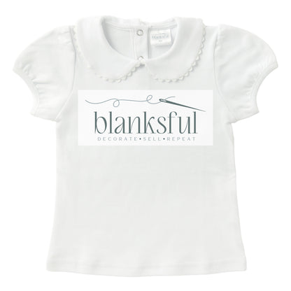 Scalloped Collared Shirt - Short Sleeve